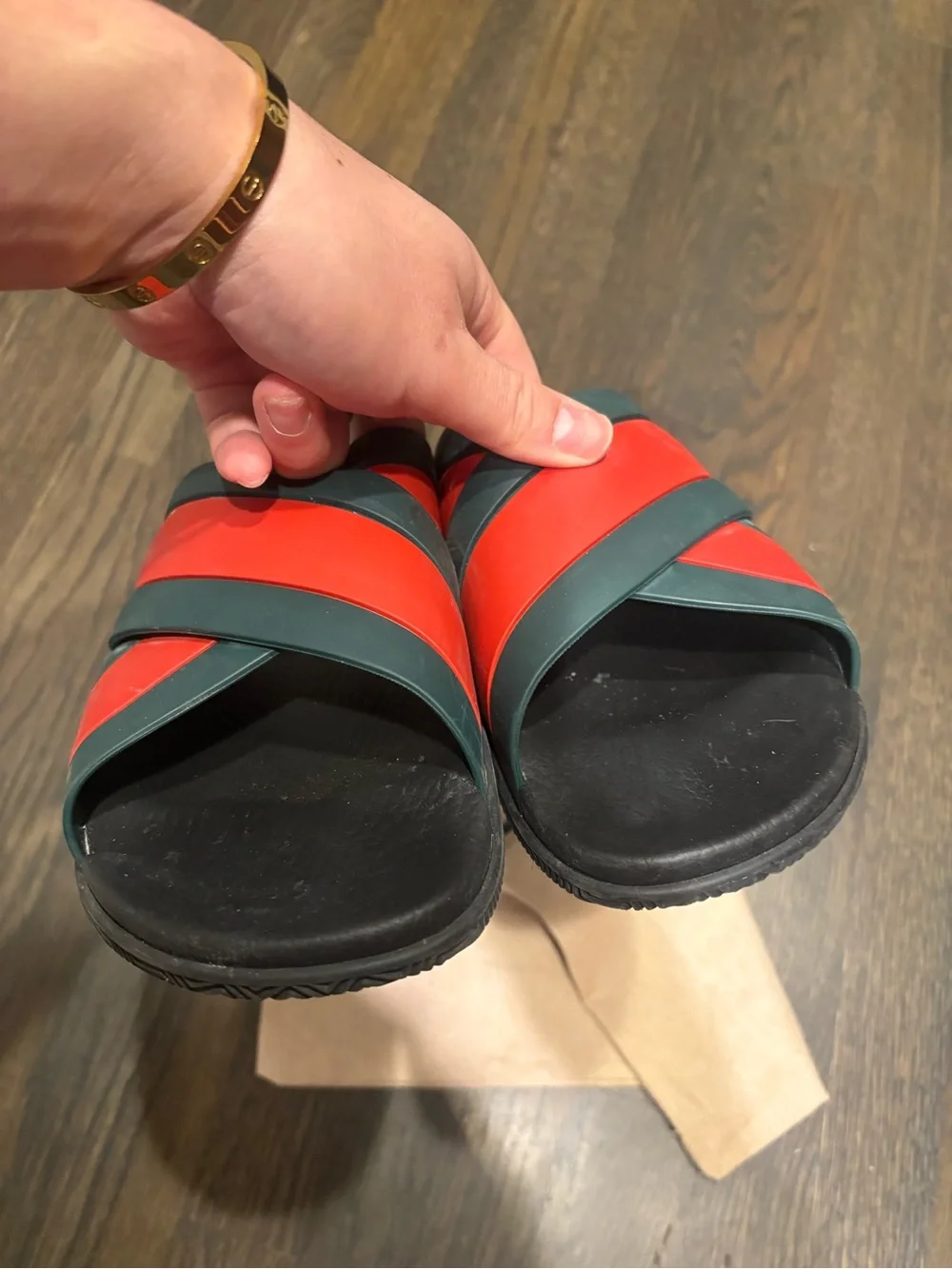 Gucci web flip flop pool Sandals size 9 us 10 Italy AS Is slides